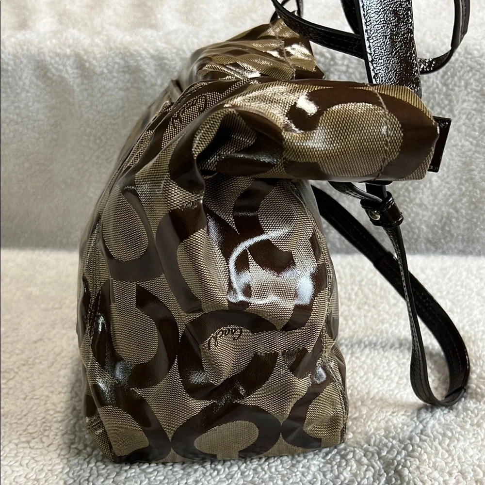 Coach Brown and Gold Shiny Women's Bag
